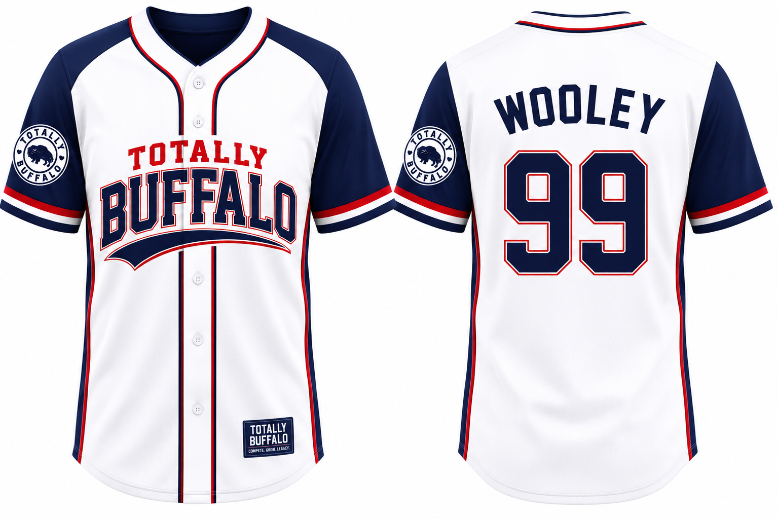 Totally Buffalo sponsored team jersey example